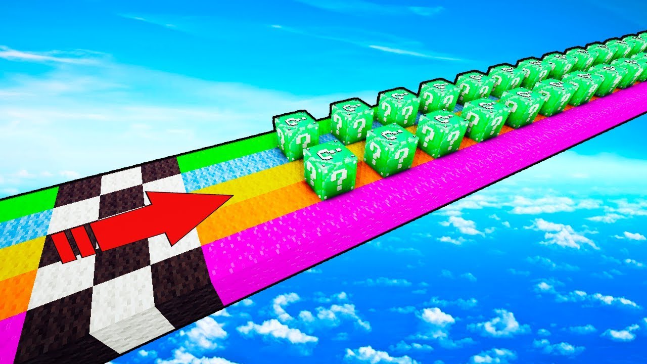EMERALD LUCKY BLOCK HOOG IN LUCHT RACE CHALLENGE - Minecraft Mod Challenge