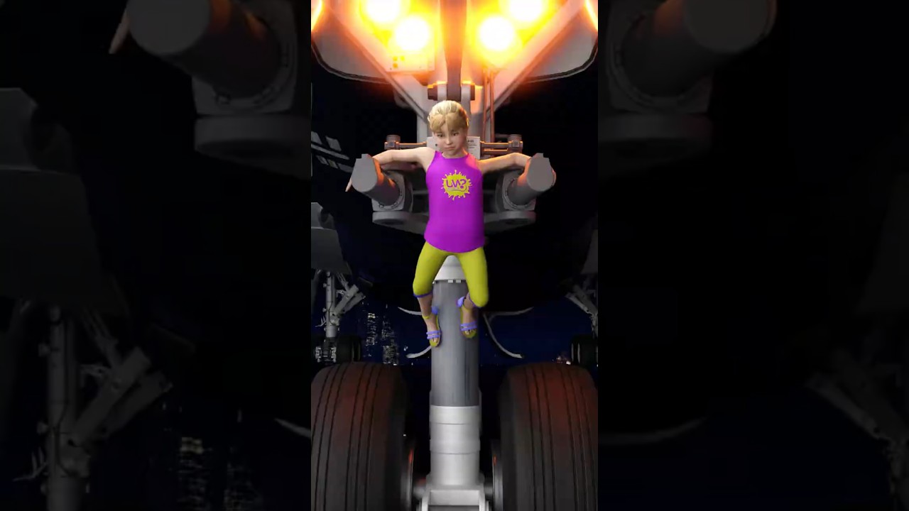 A girl hid in the landing gear #3d #shorts