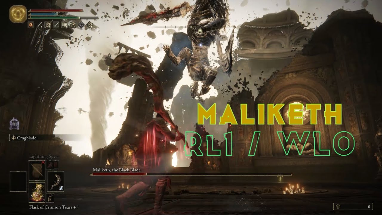 Elden Ring: RL1 / No Weapon Upgrade - Maliketh