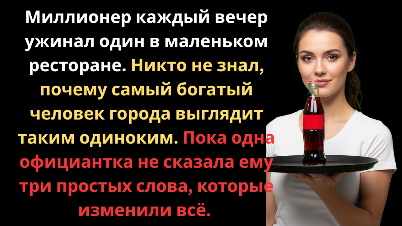 Миллионер Каждый День Ужинал Один… Пока Официантка Не Спросила Эти Три Слова