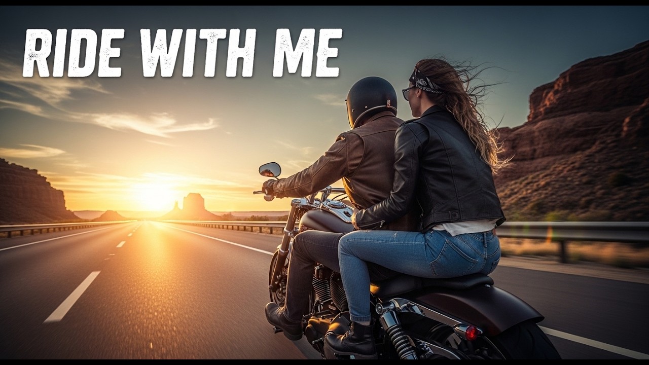 Two Hearts One Highway – Sunset Biker Rock #BikerCouple #RockMusic #MotorcycleLife #OutlawBikers
