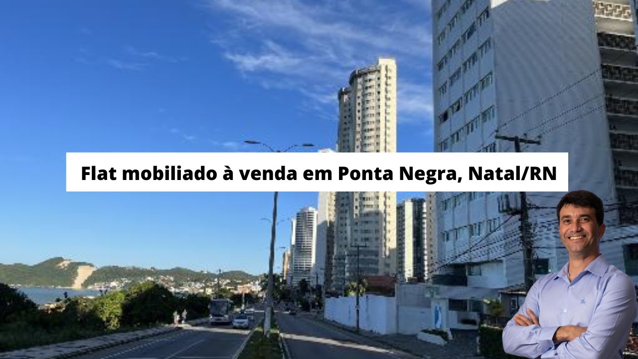 Flat mobiliado à venda na Av. Roberto Freire em Ponta Negra, Natal/RN
