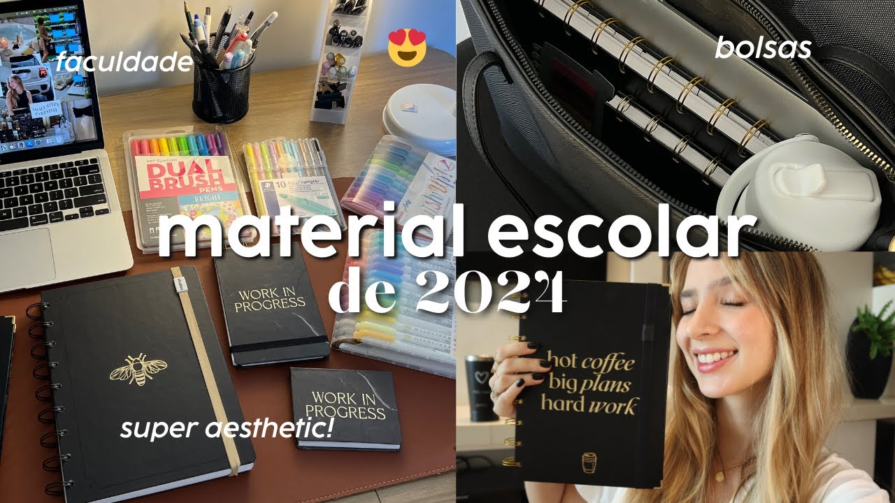 MATERIAL ESCOLAR DE 2024 | mostrei tudo!! #papelaria #faculdade