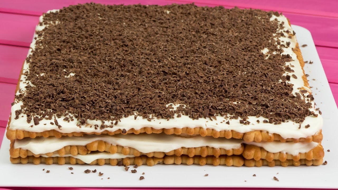 Doar de biscuiți,smântână și banane vei folosi pentru prepararea acestui tort superb| SavurosTV