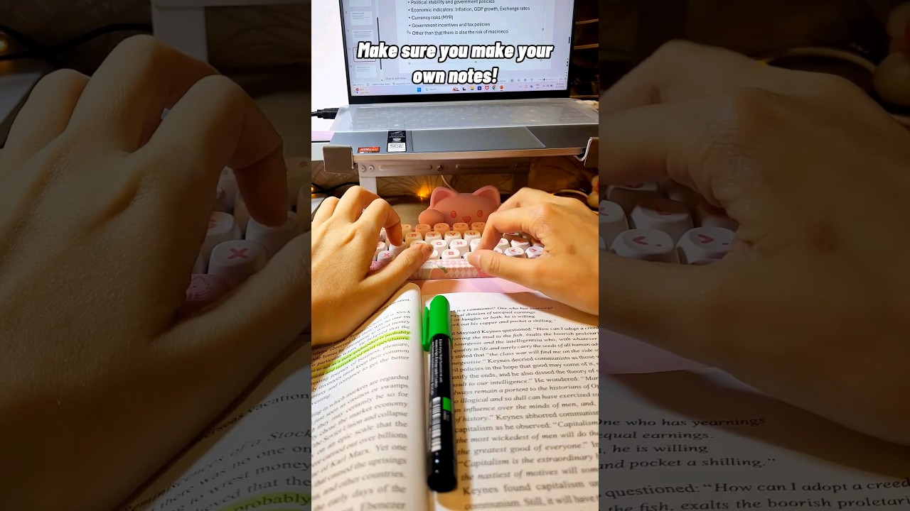 Study With Me (Note Taking + Keyboard Typing ASMR) 📖🖍