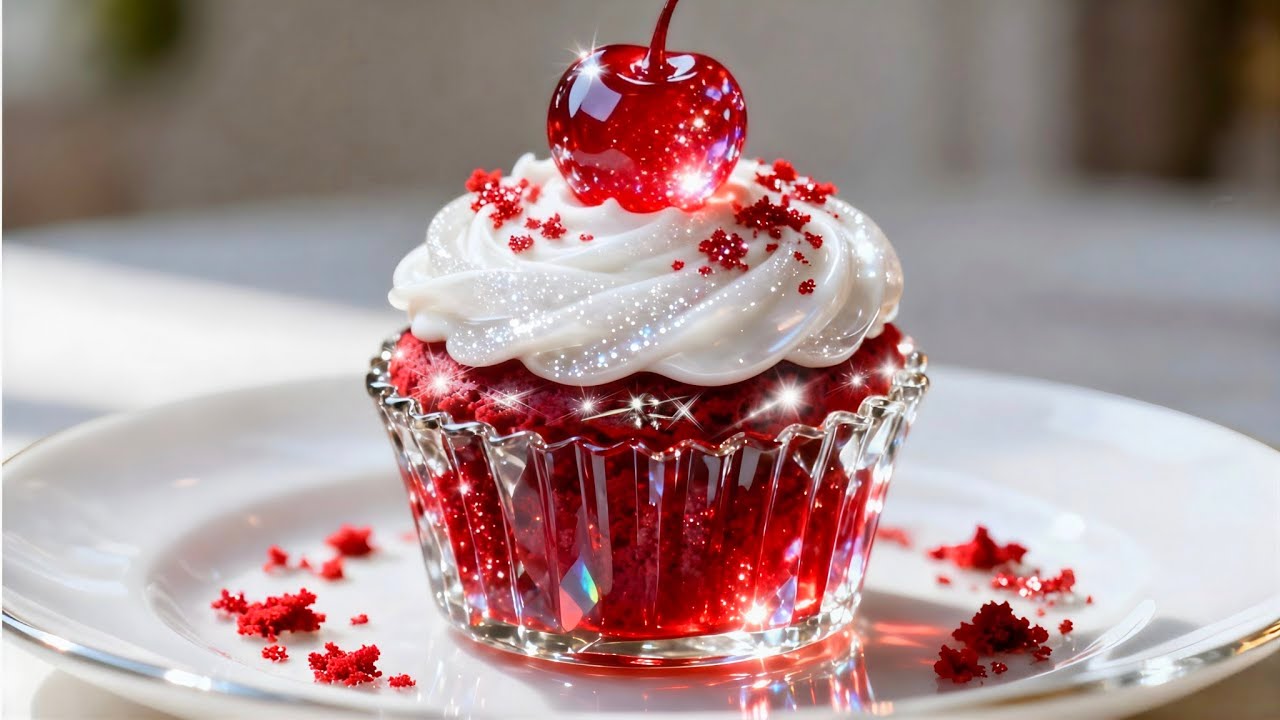 Ultra Satisfying ASMR | Made Cherry Glass Muffins🧁🍒🌸 | Satisfying and Relaxing Sounds 🎧