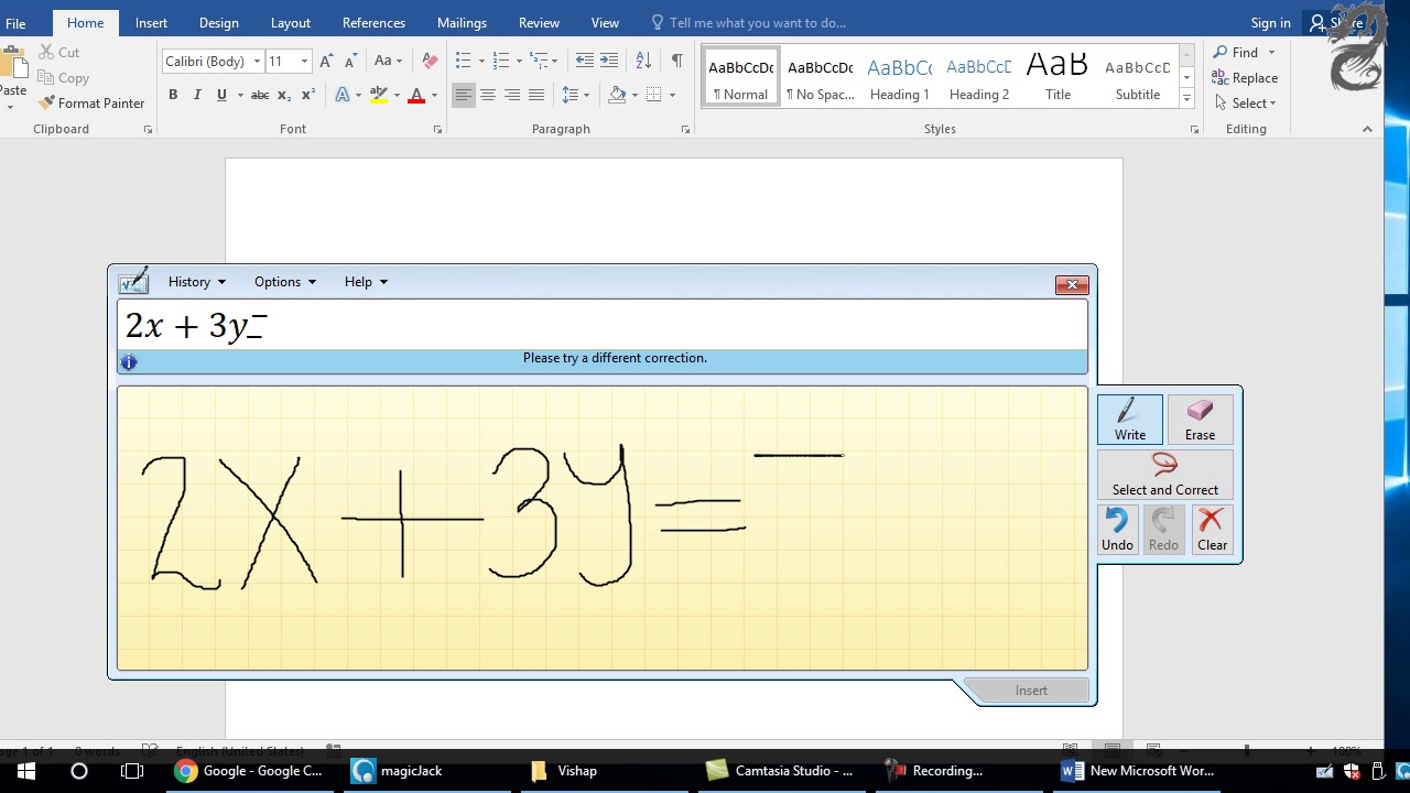 How to use the Math Input Panel on Windows