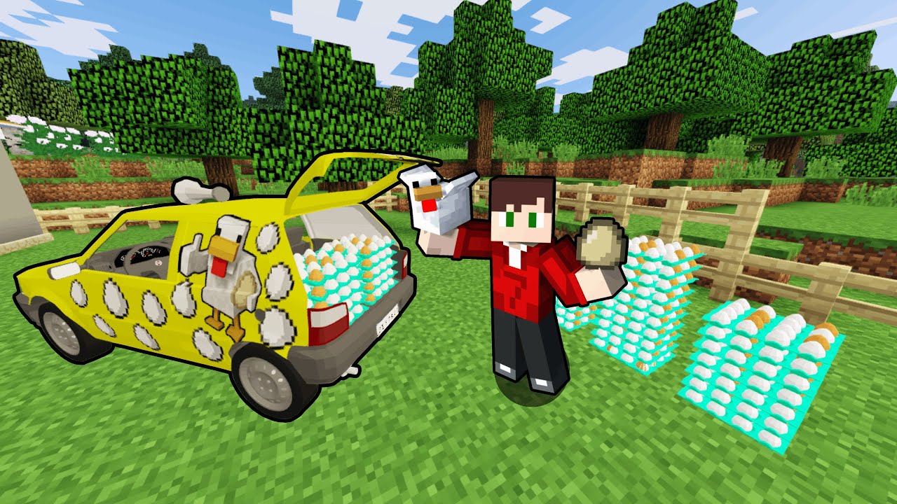 TRABALHEI no CARRO do OVO no MINECRAFT!!!