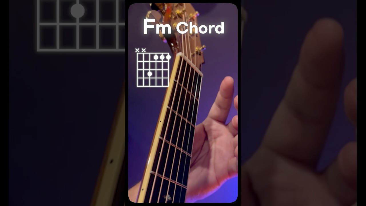 How to play the Fm Chord on Guitar | Easiest Beginner Free Online Guitar Lessons