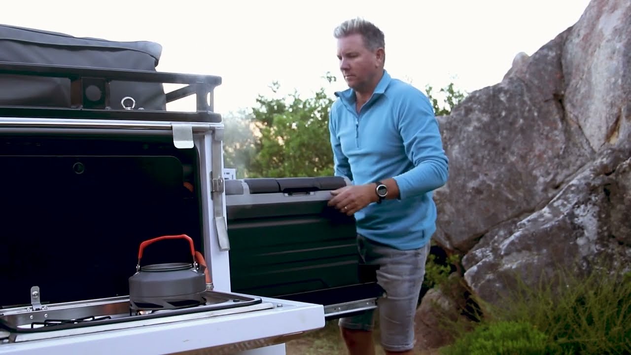 Flex Adventures TW95 12v Double Door Fridge-Freezer at Bushmans Cave with Mal Kamper!