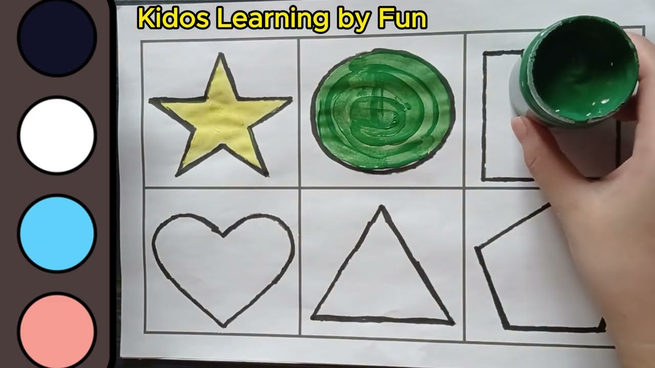 Learn shapes, colors, educational video for kids and toddler / 2D shapes drawing