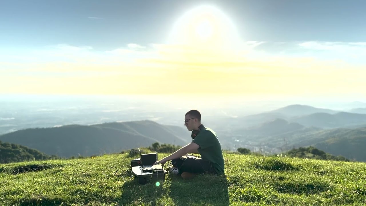 Mixing dance music I love on top of a hill