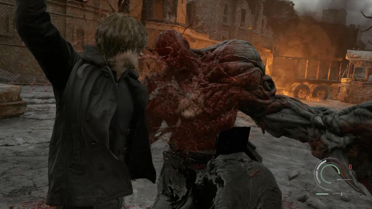 RE9 LEON VS SUPER TYRANT NO DAMAGE