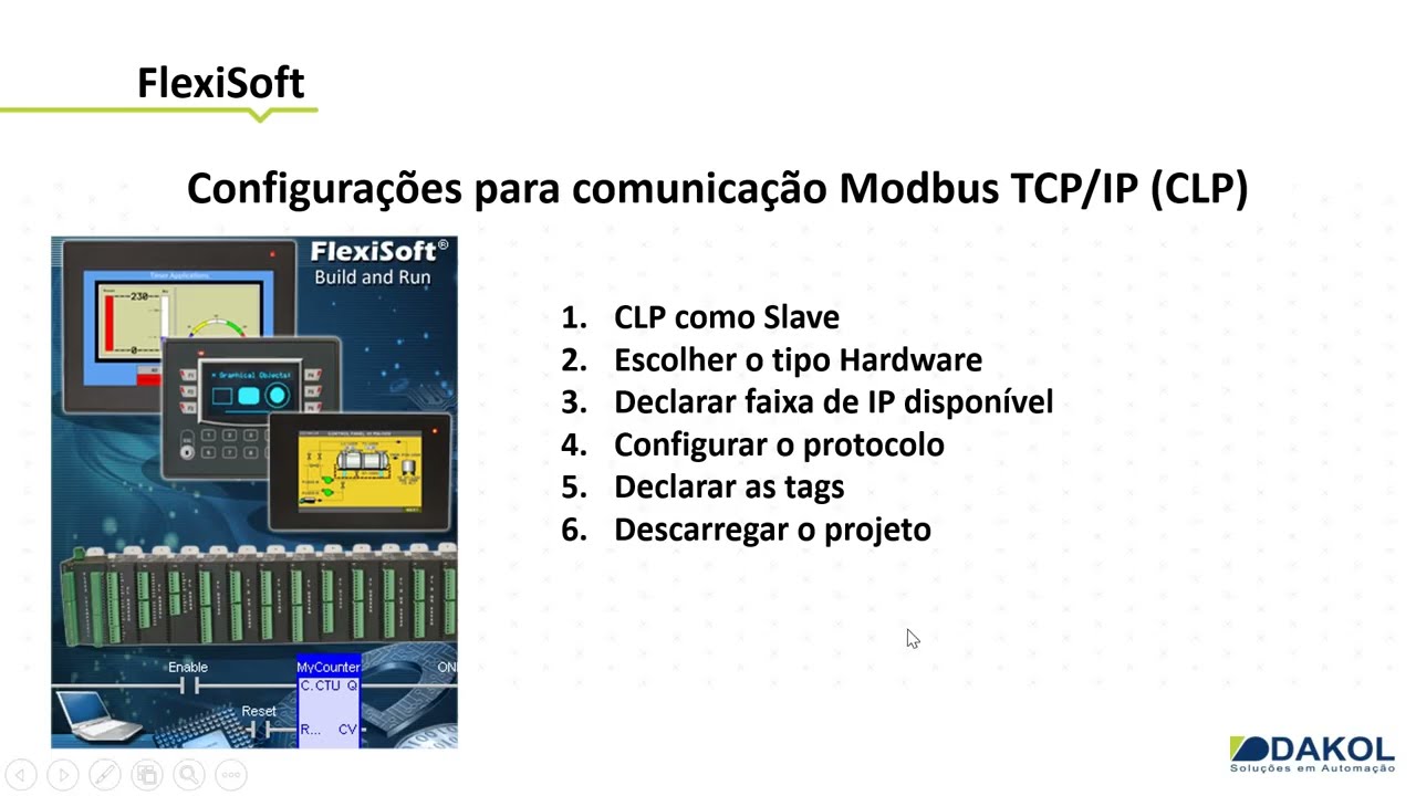 Vídeo Aula Flexi Soft Comunicação Modbus TCPIP DS200422