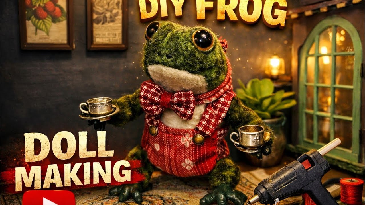 I created a victorian frog musician 🐸🎹Handmade art doll process 