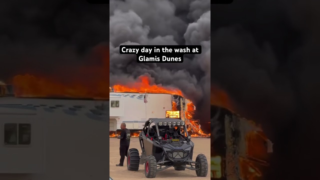 Huge fire rages at the Glamis Offroad Sand Dunes! #fire #glamis #sanddunes