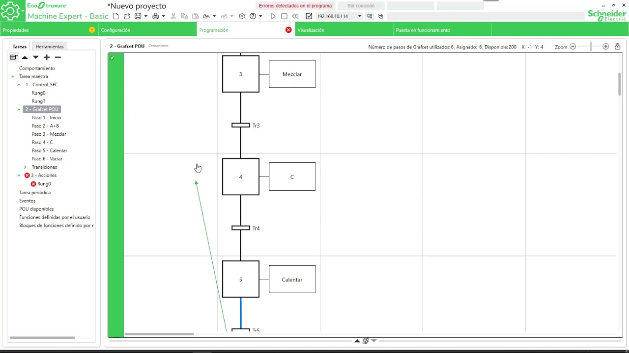 Schneider M221: Programación básica en SFC