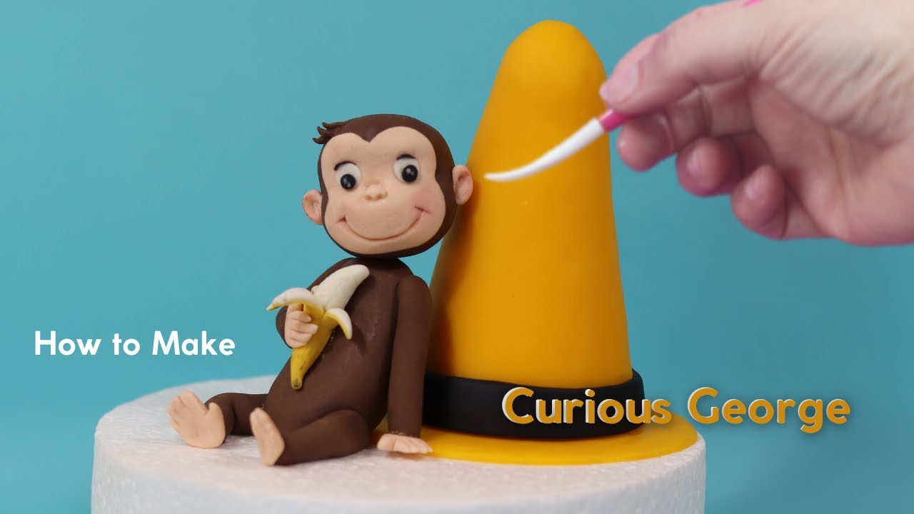 Любопытный Джордж из помады или глины Cake Topper