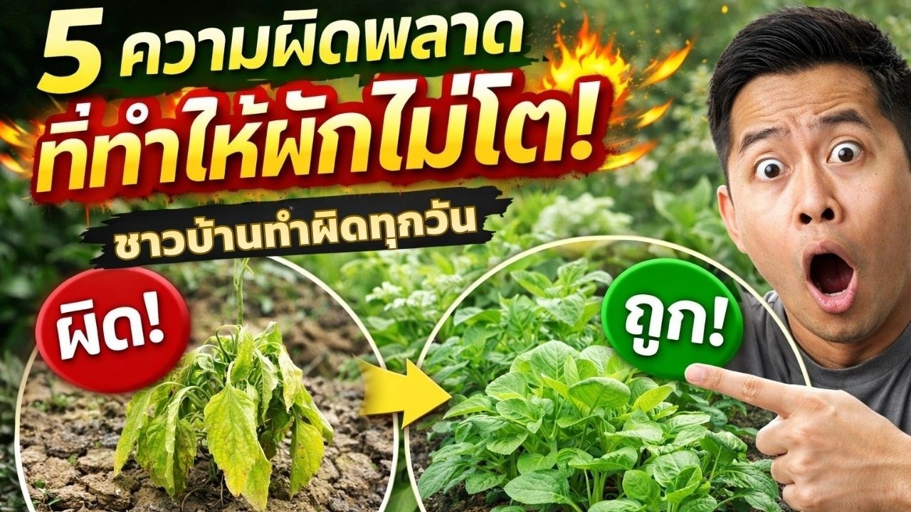 หยุดทำแบบนี้! ผักไม่โตเพราะความผิดพลาดง่าย ๆ ใกล้ตัว