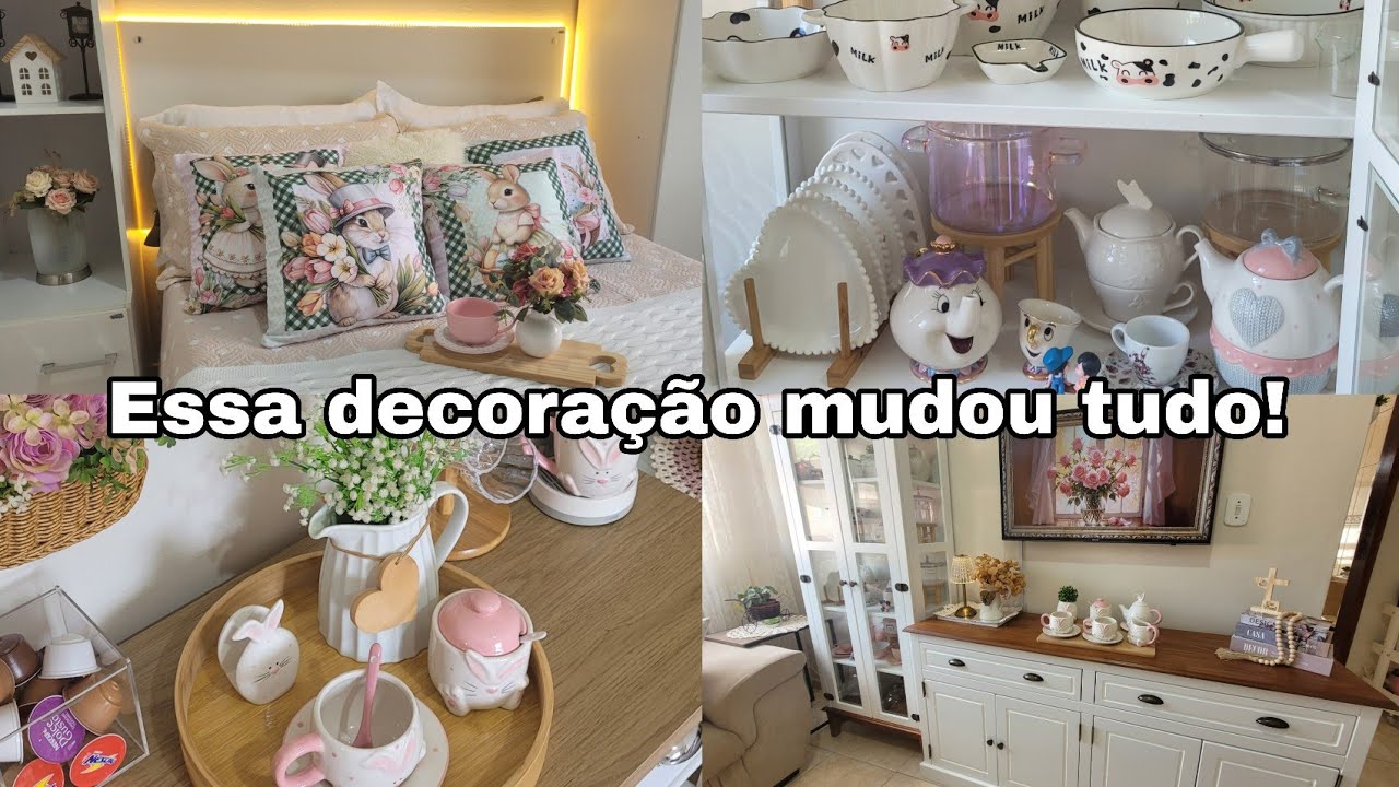 Parece um sonho! A Decoração de Páscoa mais linda que eu já fiz !Cama posta e louças  ! 