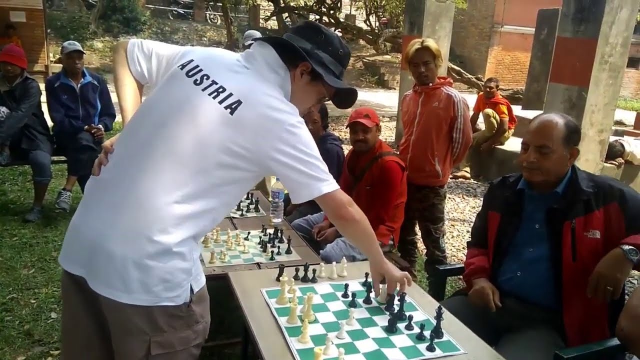 GM Andreas Diermair & FM Dietmayer Kraeutler Simultaneous || Marco  Austria @ Thapathali Chess Park