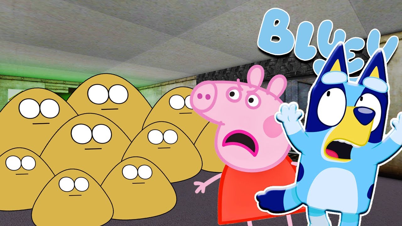 BLUEY y PEPPAPIG se ENFRENTAN a un APOCALIPSIS de POU | Las Aventuras de BLUEY en ROBLOX!