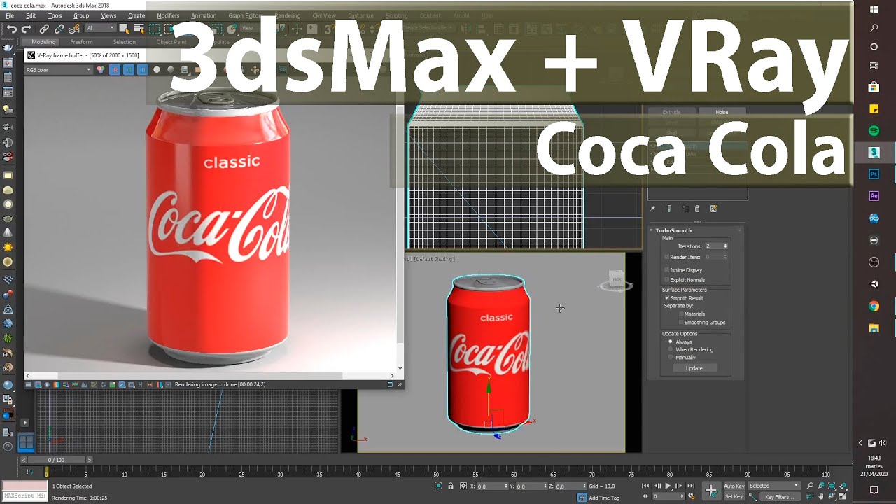 3ds Max + Vray. Cómo hacer una lata de Coca Cola || PART 01