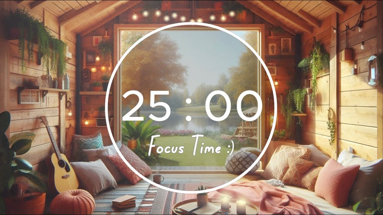 🌿 25/5 Pomodoro Timer | Cozy Cabin & Lofi Beats 🎵 | Study, Work, & Focus
