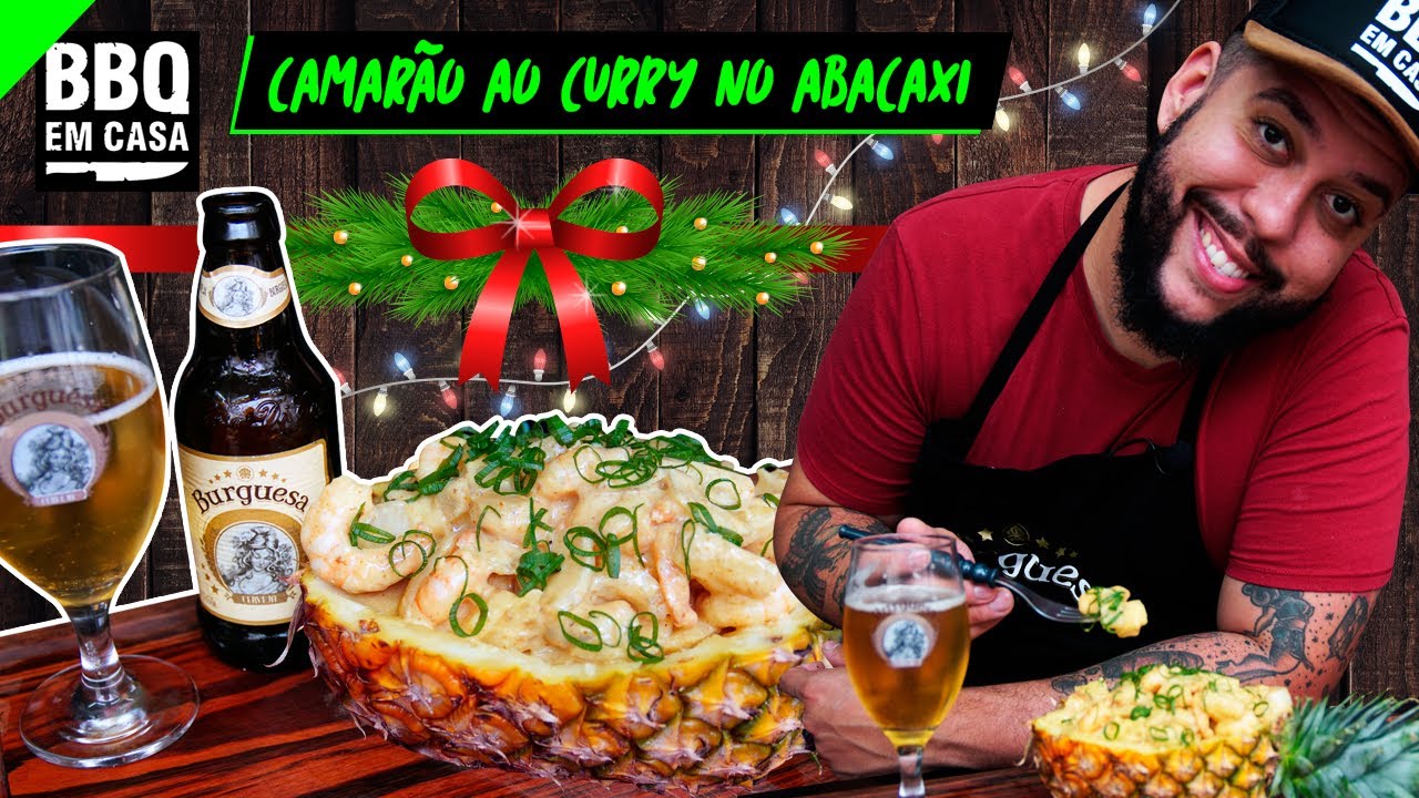 CAMARÃO AO CURRY COM ABACAXI