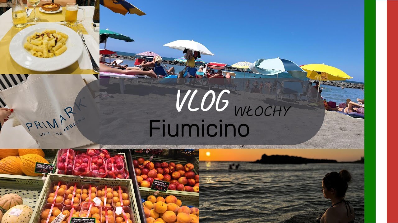 VLOG Włochy; ceny w sklepach - Rzym // jedziemy do Fiumicino // Primark // jedzenie na wage // plaża