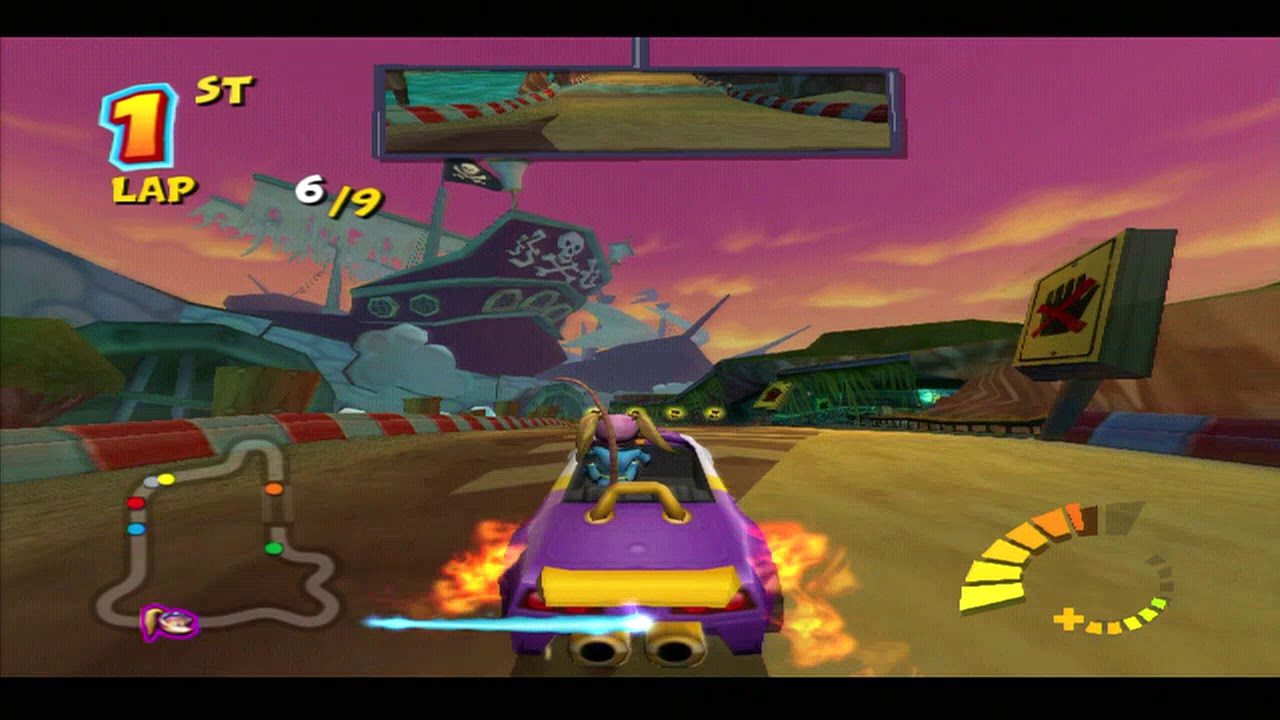 Crash Tag Team Racing PS2 Pasadena Tiki Turbo 9 laps