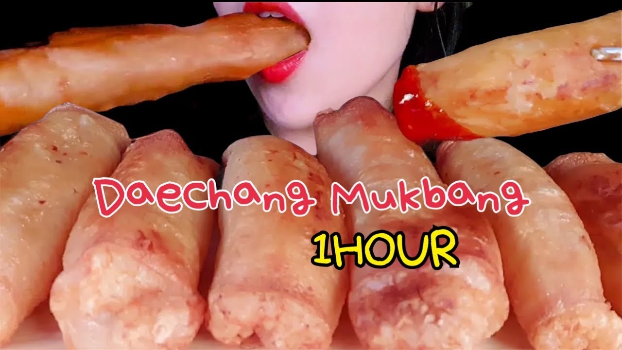 Daechang Mukbang ASMR 1 час Говяжьи кишки шоу еды коллекция Zip Хрустящий звуки еды