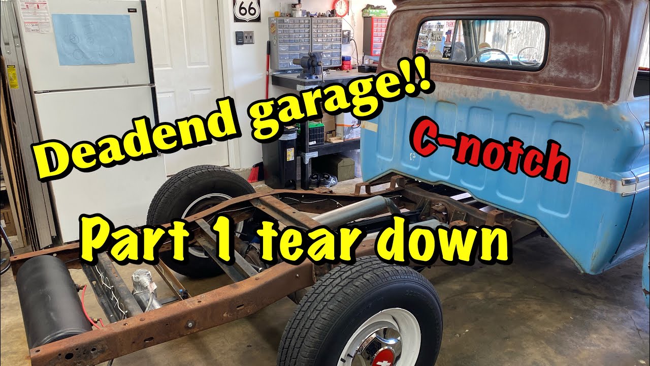 1966 Chevy C10 deadend garage c notch install part1