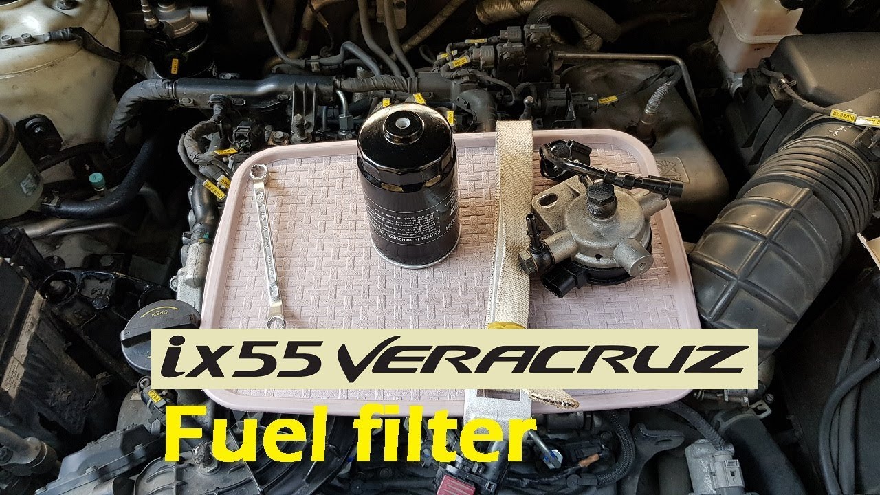 Hyundai Veracruz diesel Fuel filter change ix55 CRDi 베라크루즈 연료필터 교체