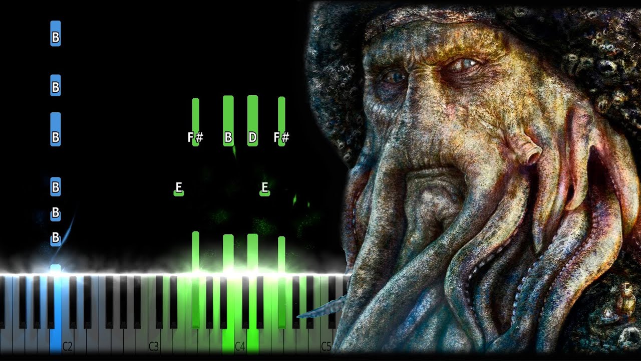 Davy Jones Theme from Pirates Of The Caribbean Piano Tutorial