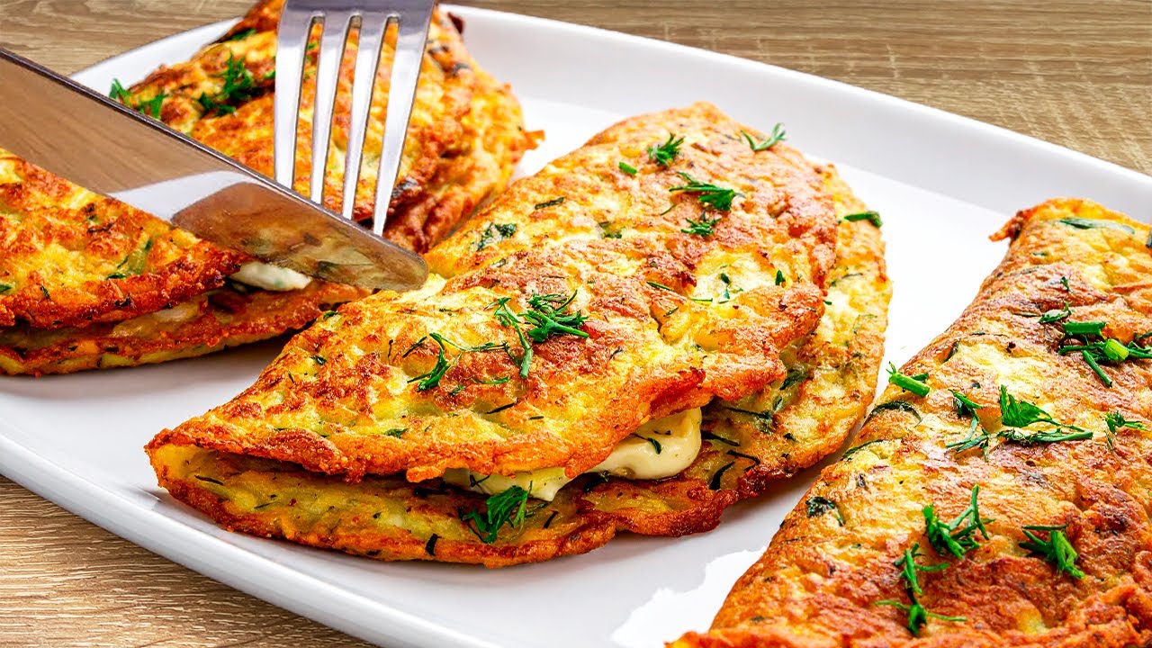 Haben Sie 2 Zucchini und 3 Eier? Das beste Zucchini-Rezept! Schnelles Abendessen! Lecker!