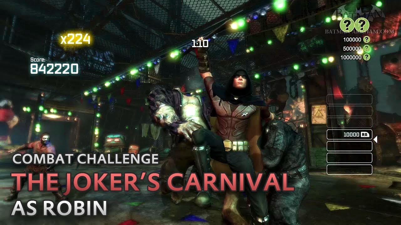 Batman: Arkham City - The Joker's Carnival [as Robin] - Combat Challenge