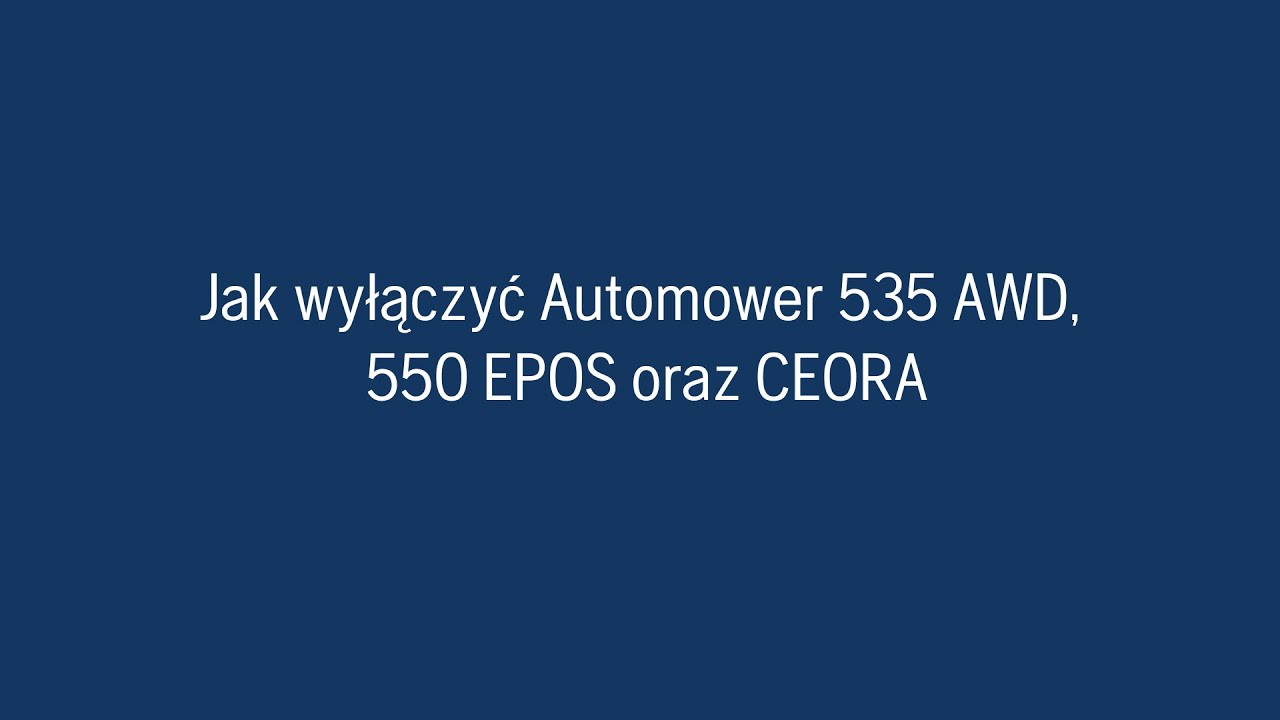 Jak wyłączyć AM 535AWD, 550 EPOS oraz CEORA