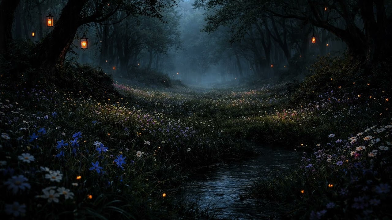 Night Nature Therapy Cicadas, Frogs & Calm Darkness 🌌