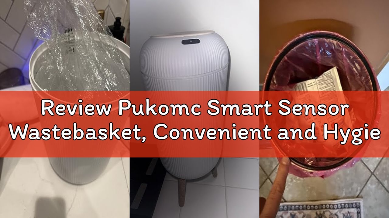 Review Pukomc Smart Sensor Wastebasket, Convenient and Hygienic Easy to Use, Technology Sensor Water