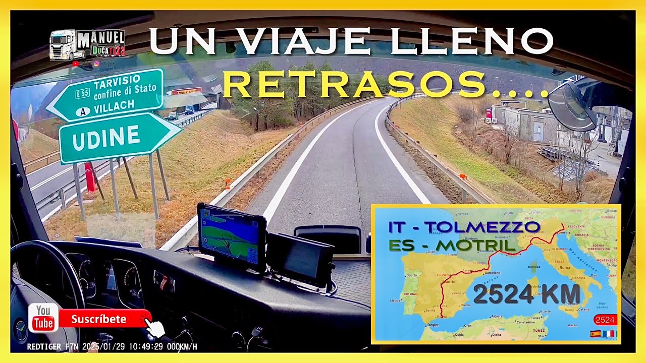 #454 Viaje desde IT-Tolmezzo a ES-Motril 2.524 km, cargo a 40 km de Austria.