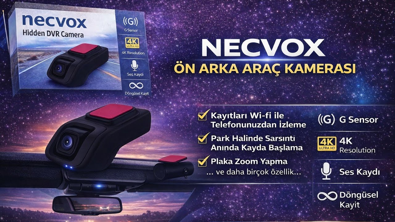 NECVOX 4K Yol Kayıt Kamerası İnceleme | park halinde kayıt | plaka zoom | wifi kontrol&uuml; #necvox 