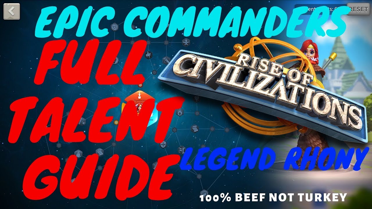 [Beginners GUIDE] - FULL talents for EPIC COMMANDER'S - tip's and advice's - Rise of kingdoms