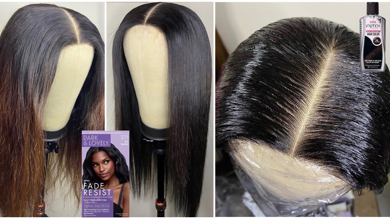How To Dye Your Wig Jet Black | Dark And Lovely | Kiss Express Colour