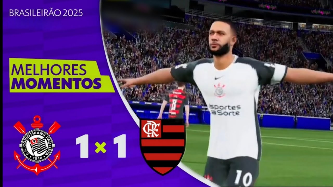 FLAMENGO 1 X 1 CORINTHIANS (JOGO DE IDA) | MELHORES MOMENTOS | BRASILEIRÃO 2025 | ge.globo