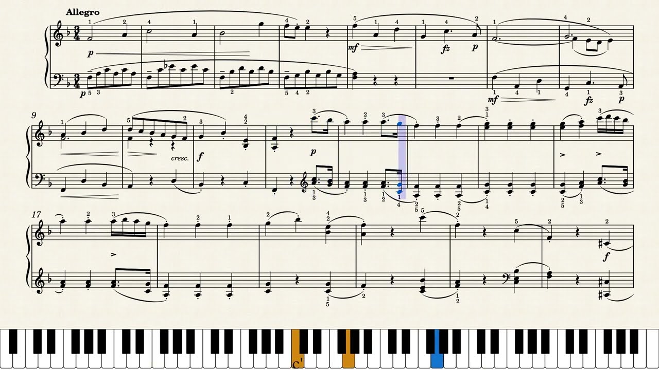 모짜르트 소나타 12번 1악장 | Mozart Sonata No.12 I.Allegro, K.332