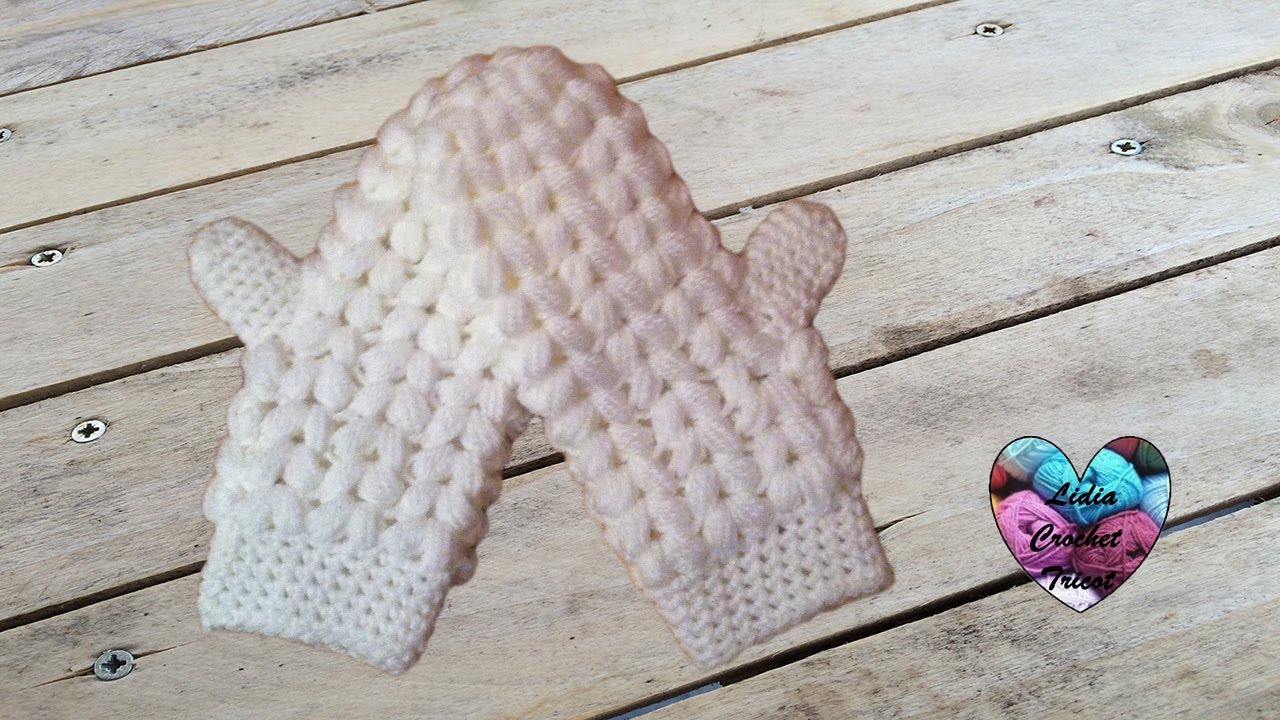 Moufles épis de blé facile toutes tailles crochet / Manoplas tejidas a crochet