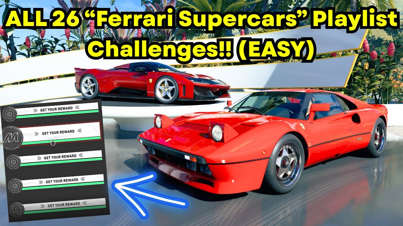 How to Complete ALL 26 “Ferrari Supercars” Playlist Challenges FAST in Motorfest!!