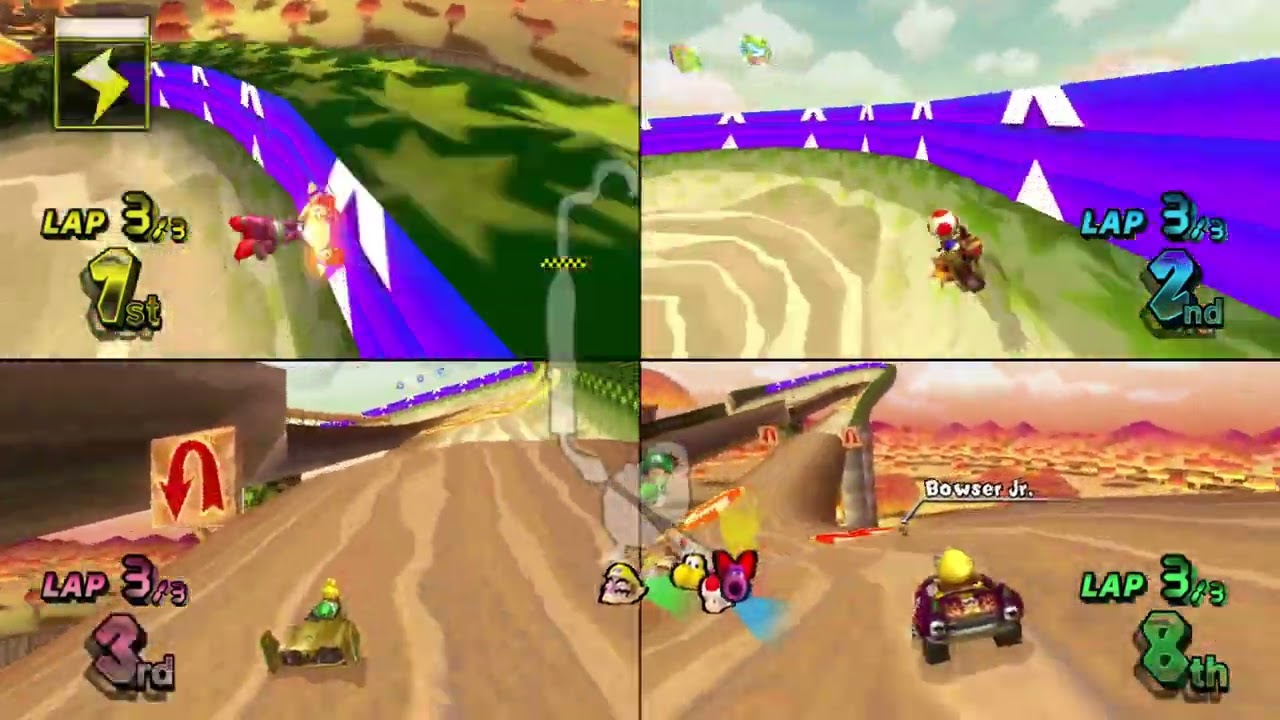 Mario Kart Wii ✦ 4 Players #435 (3 Tracks) Mirror