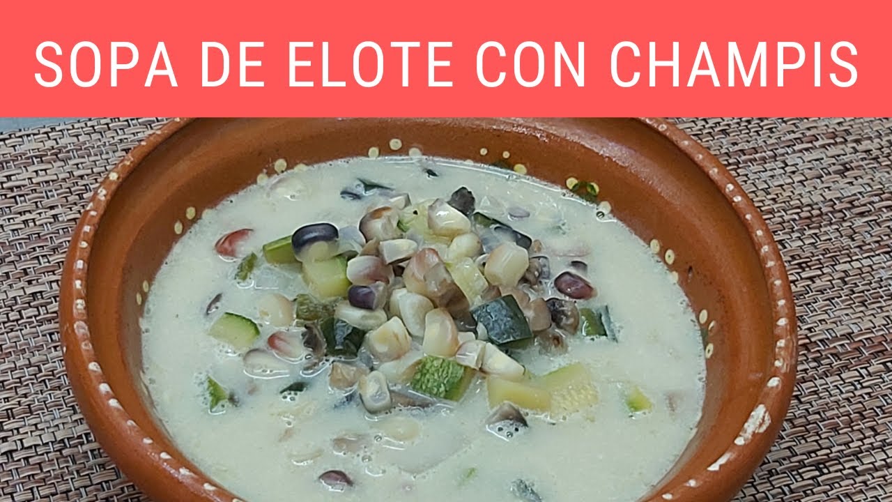 Sopa de elote con champis.- RecetasdeLuzMa